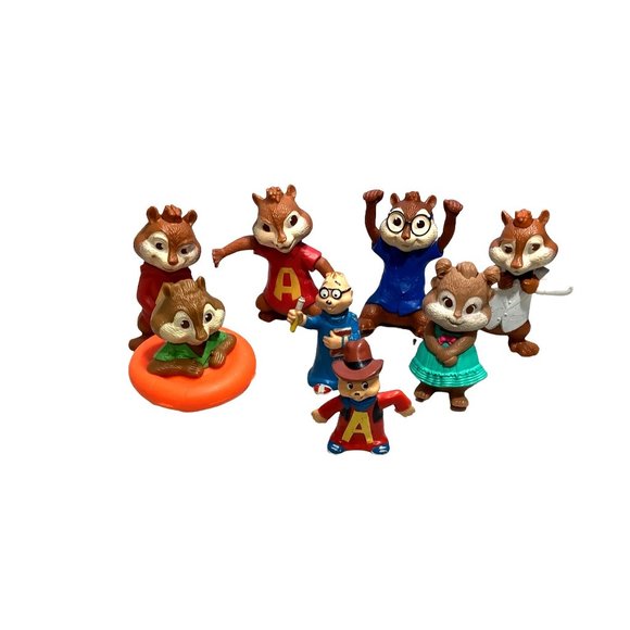 8 McDonalds Alvin & The Chipmunks Alvin Theodore Simon Eleanor Happy Meal Toys - Picture 2 of 8